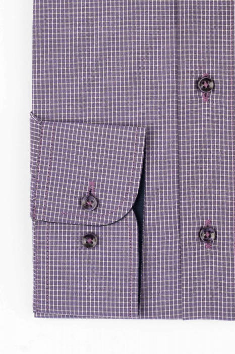 Camasa regular mov cu carouri lila si gri 2XL-3XL [3]