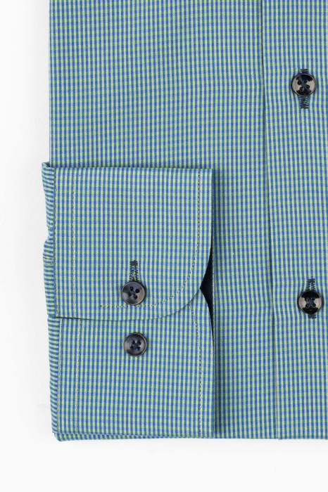 Camasa regular verde cu carouri albastre 2XL-3XL [2]