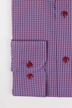 Camasa regular rosie cu carouri bleu [3]