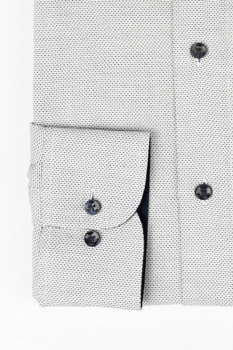 Camasa slim alba cu imprimeu geometric bleumarin [2]