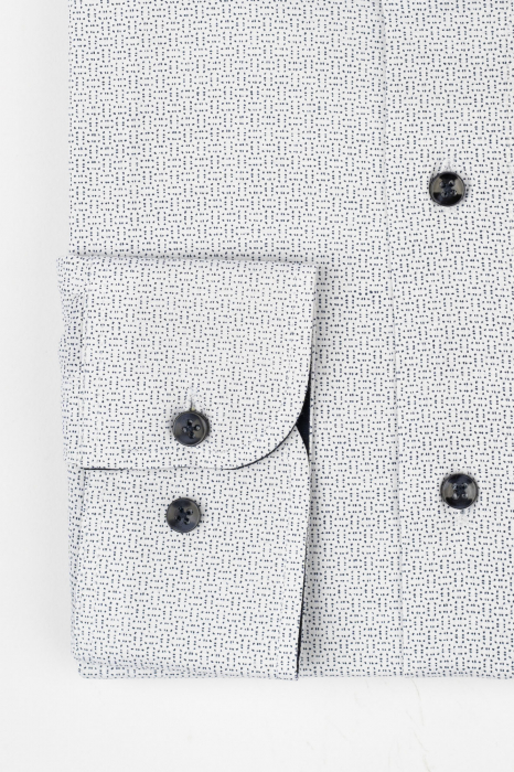 Camasa slim alba cu imprimeuri bleumarin [3]