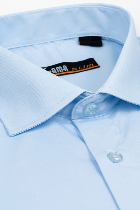 Camasa slim fit bleu uni pentru barbati inalti 2XL [2]