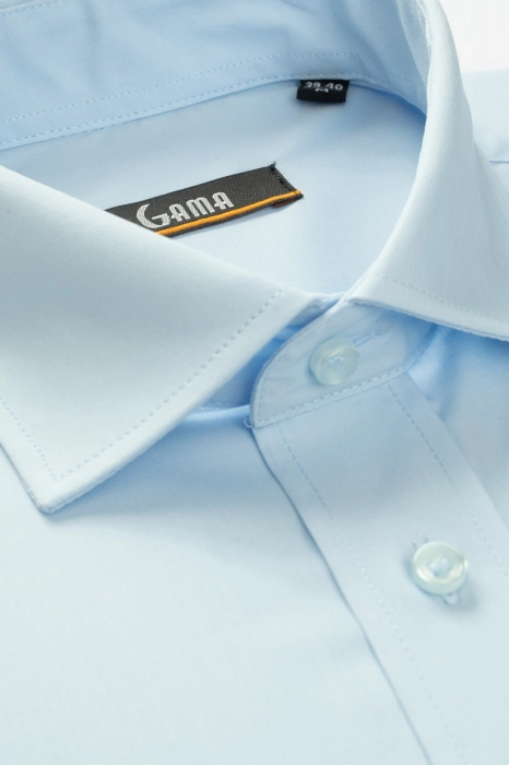 Camasa slim fit bleu clasica cu lycra [2]
