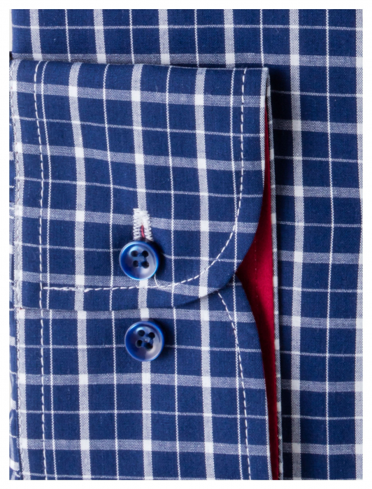 Camasa slim bleumarin cu carouri [3]