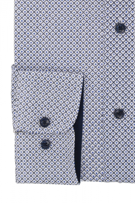 Camasa slim cu imprimeuri geometrice albastre [3]