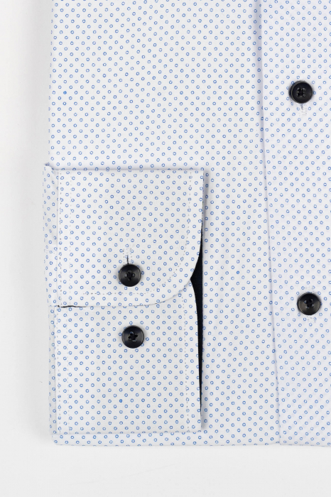 Camasa slim fit alba cu cercuri bleu 2XL [3]
