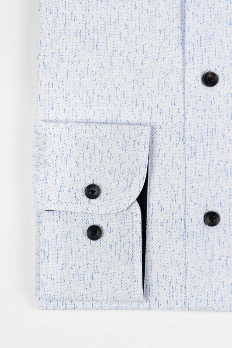 Camasa slim fit alba cu imprimeu bleu [3]