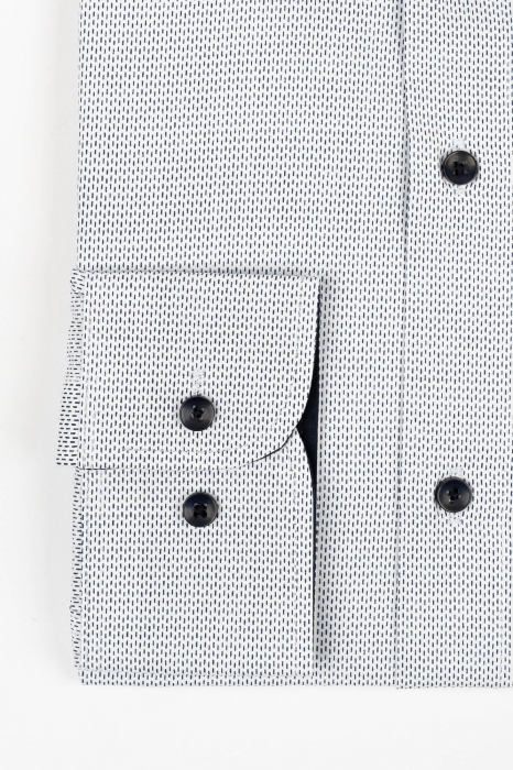 Camasa slim fit alba cu imprimeu bleumarin [3]