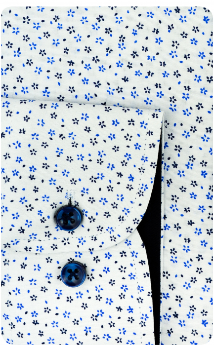 Camasa slim fit alba cu imprimeuri florale [3]