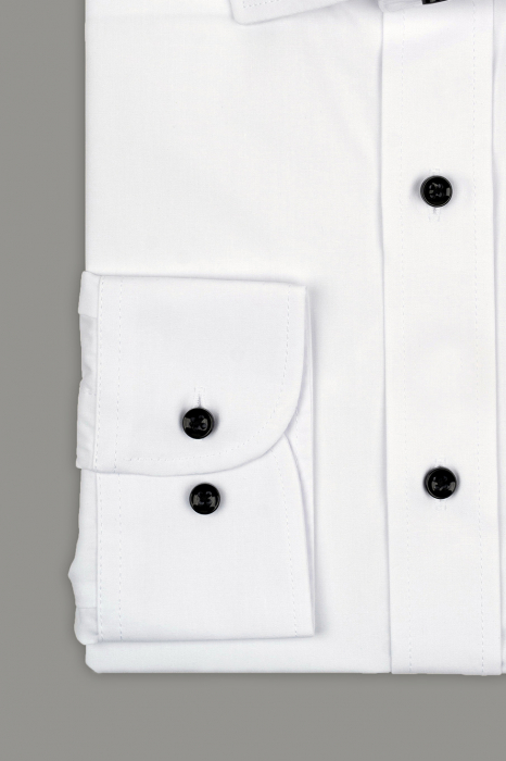 Camasa slim fit alba cu nasturi negri [3]