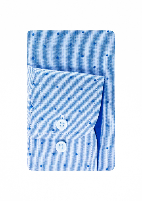 Camasa slim fit albastra cu buline si dungi [3]