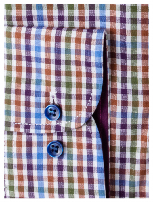 Camasa slim fit barbati multicolora cu carouri [3]