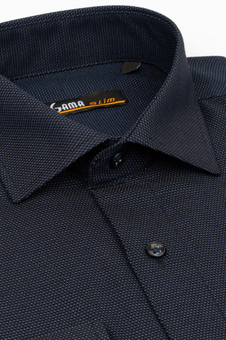 Camasa slim fit bleumarin cu imprimeu [2]