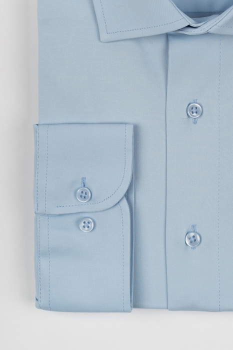 Camasa slim fit bleu cu lycra 2XL-4XL [2]