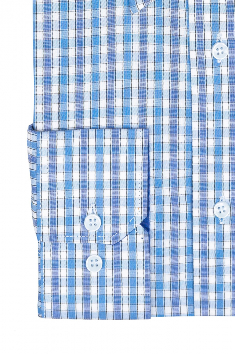Camasa slim fit cu carouri albastre [3]