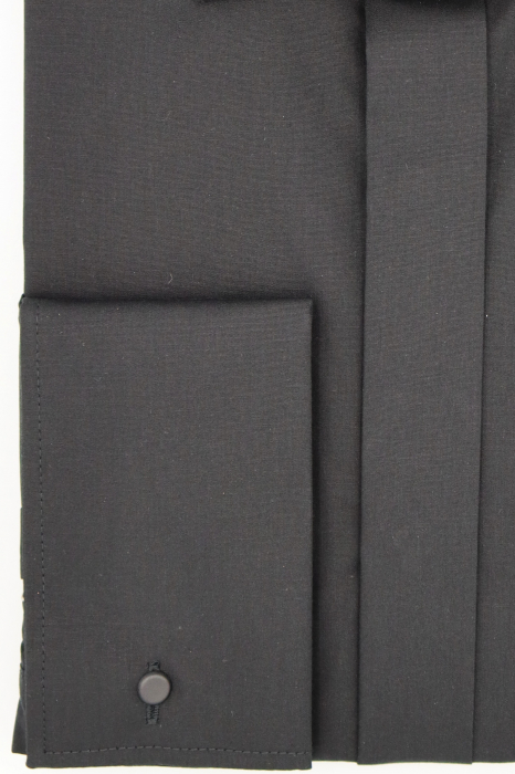 Camasa barbati regular fit eleganta neagra cu nasturi ascunsi si manseta dubla CONFORT [3]