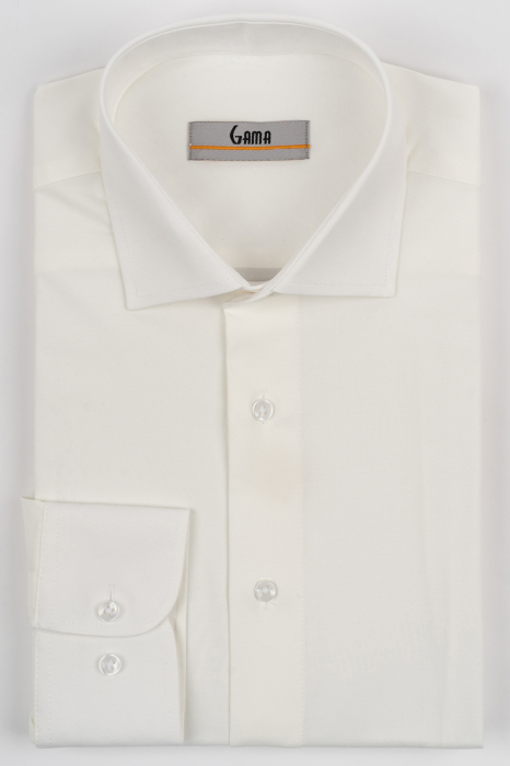 Camasa regular fit ecru clasica cu lycra [1]
