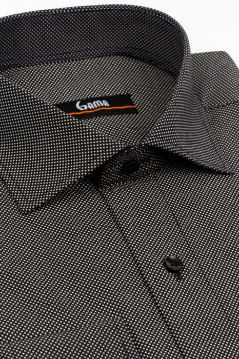 Camasa slim fit neagra cu buline albe [2]
