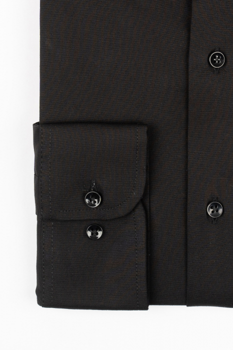 Camasa slim fit  neagra uni pentru barbati inalti [2]