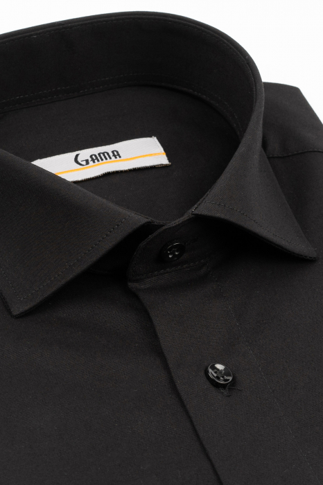 Camasa slim fit  neagra uni pentru barbati inalti [3]