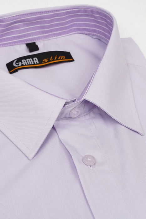 Camasa  slim mov deschis cu maneca scurta [2]