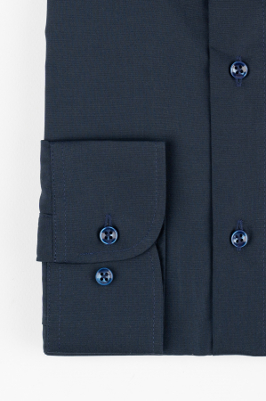 Camasa slim fit navy clasica cu lycra CONFORT - 2XL [3]