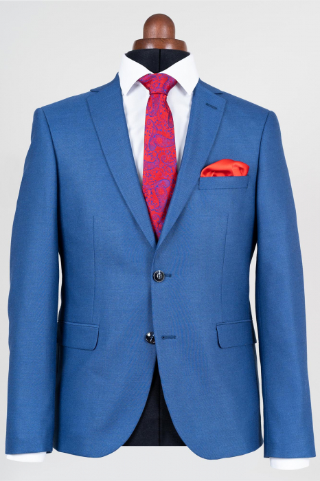 Costum slim albastru pepit [2]