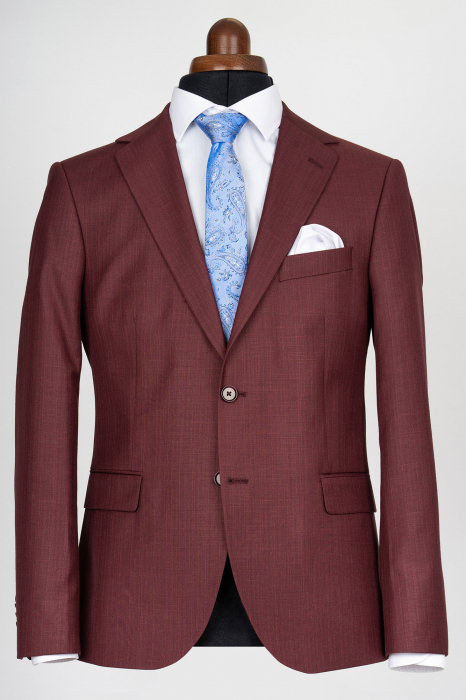 Costum barbati burgund-visiniu slim fit [5]