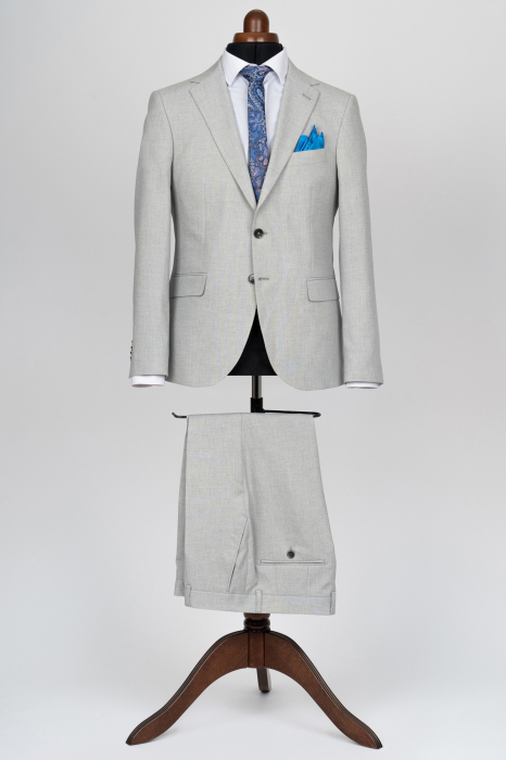 Costum barbati gri-deschis slim fit [4]