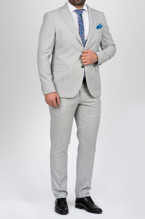 Costum barbati gri-deschis slim fit [3]