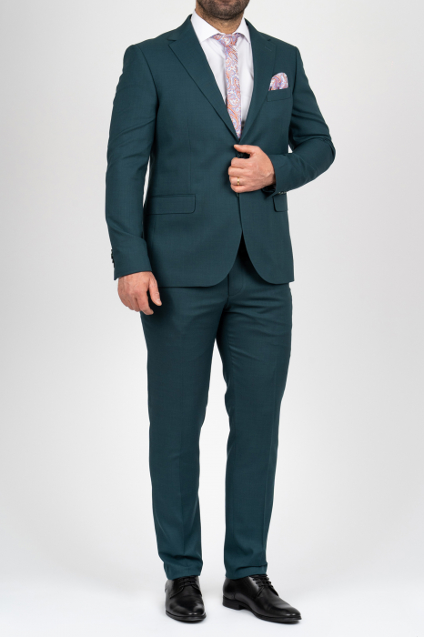 Costum barbati turcoaz  slim fit [3]