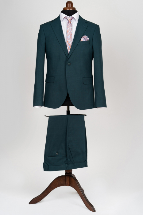 Costum barbati turcoaz  slim fit [4]