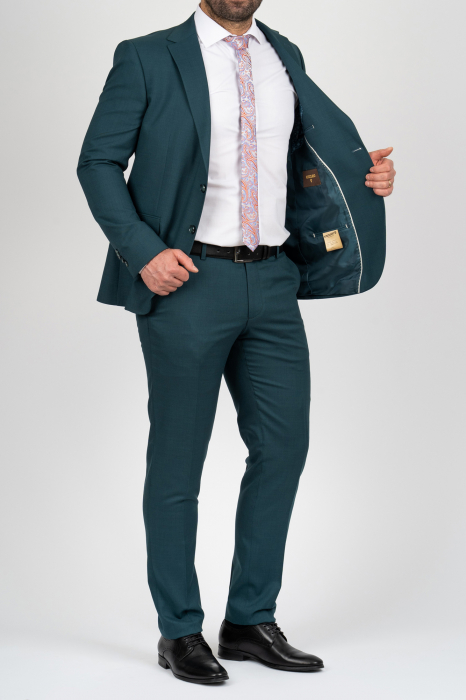 Costum barbati turcoaz  slim fit [2]