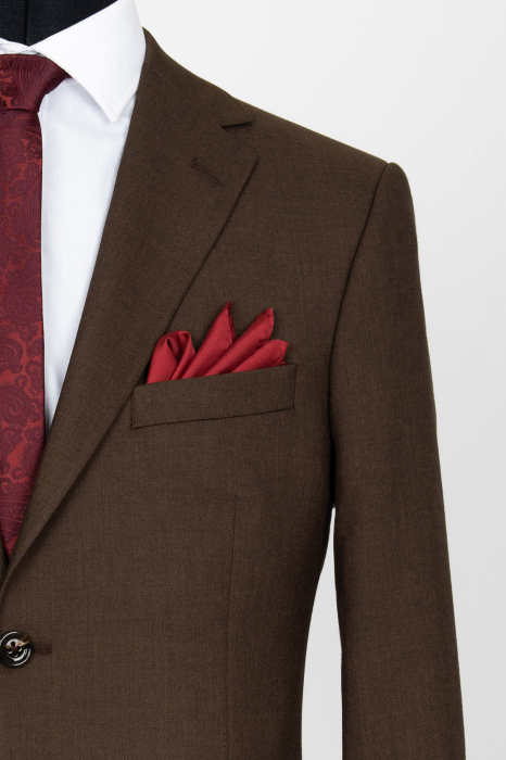Costum barbati slim fit maro [3]