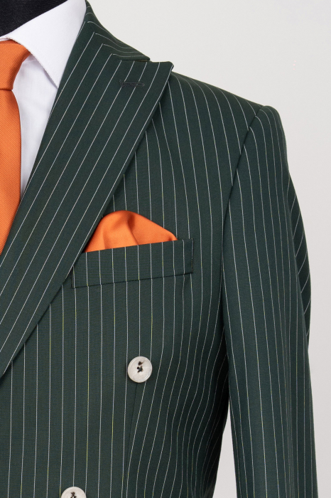 Costum barbati slim fit verde-dungi cu doua randuri de nasturi [4]