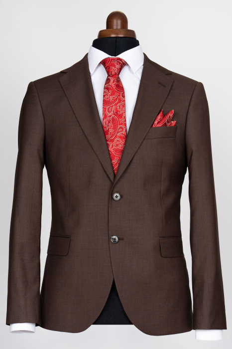 Costum barbati slim fit maro [2]