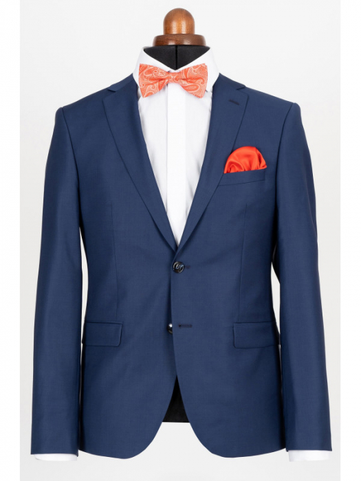 Costum slim albastru 100% lână [2]