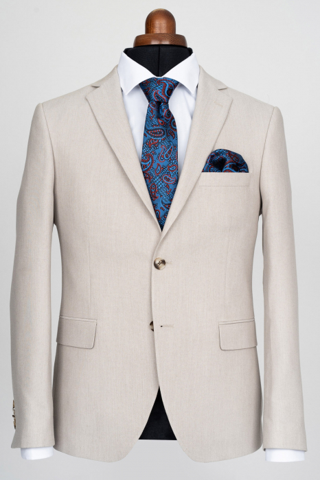 Costum cu vesta  slim bej [2]