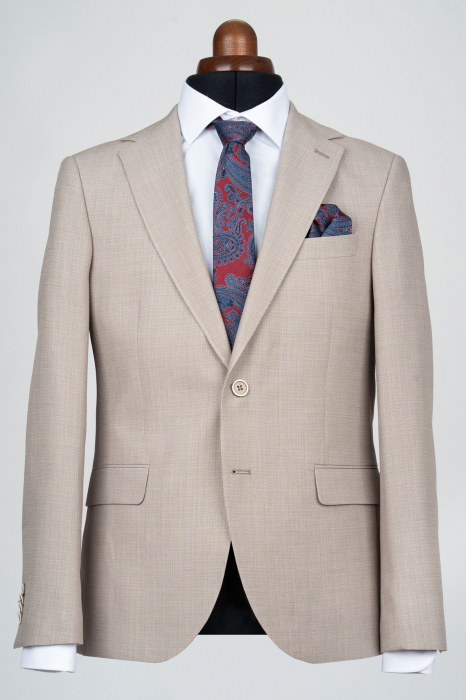 Costum slim fit bej-pepit- Talia 2 [2]