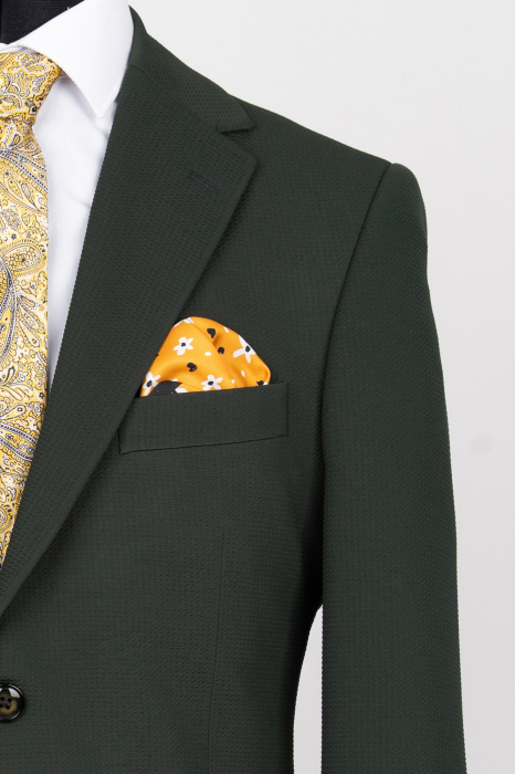 Costum barbati slim fit verde-inchis- structurat [3]