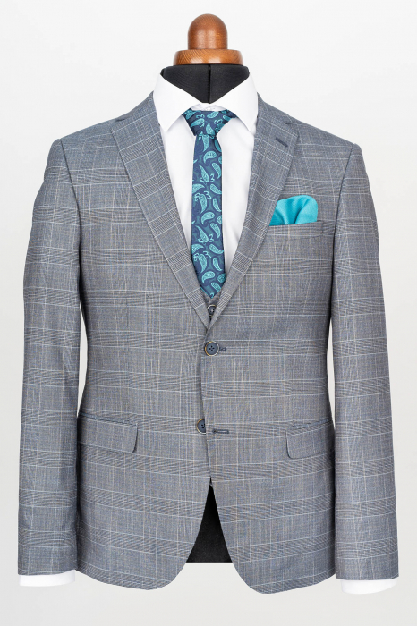 Costum slim gri caro cu vesta [2]