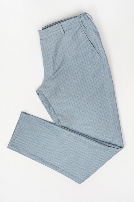 Costum sport - casual slim fit bleu-dungi [4]