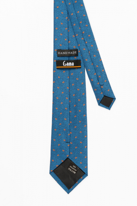 Cravata albastra cu imprimeu caramiziu [3]