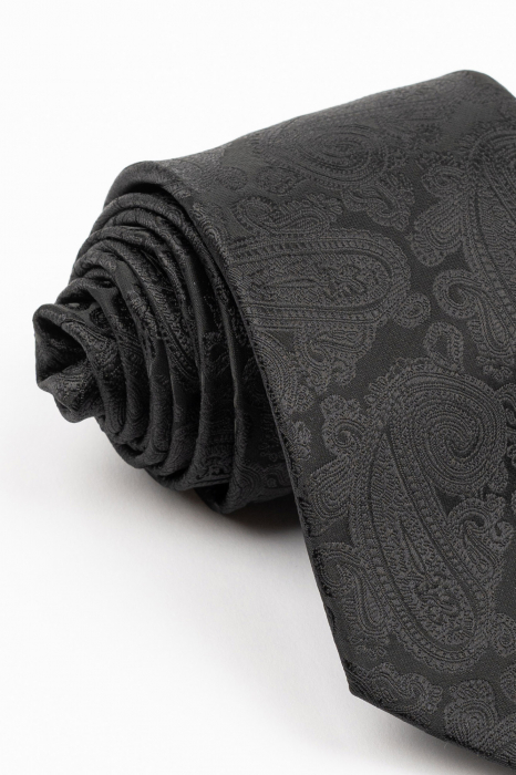 Cravata neagra cu imprimeu paisley [2]