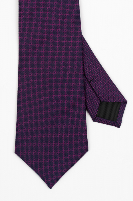 Cravata neagra cu imprimeu geometric mov [3]