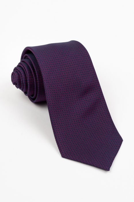 Cravata neagra cu imprimeu geometric mov [1]