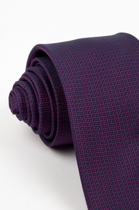 Cravata neagra cu imprimeu geometric mov [2]