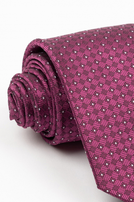 Cravata fucsia cu insertie alba si neagra [2]