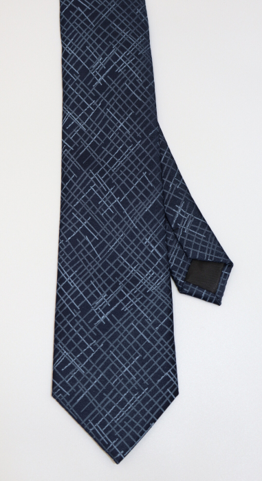 Cravata bleumarin cu imprimeu geometric bleu [2]