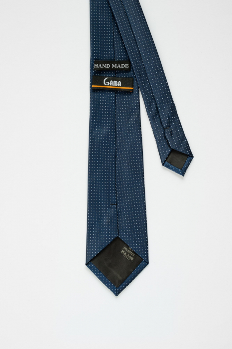 Cravata bleumarin cu picouri albe [3]
